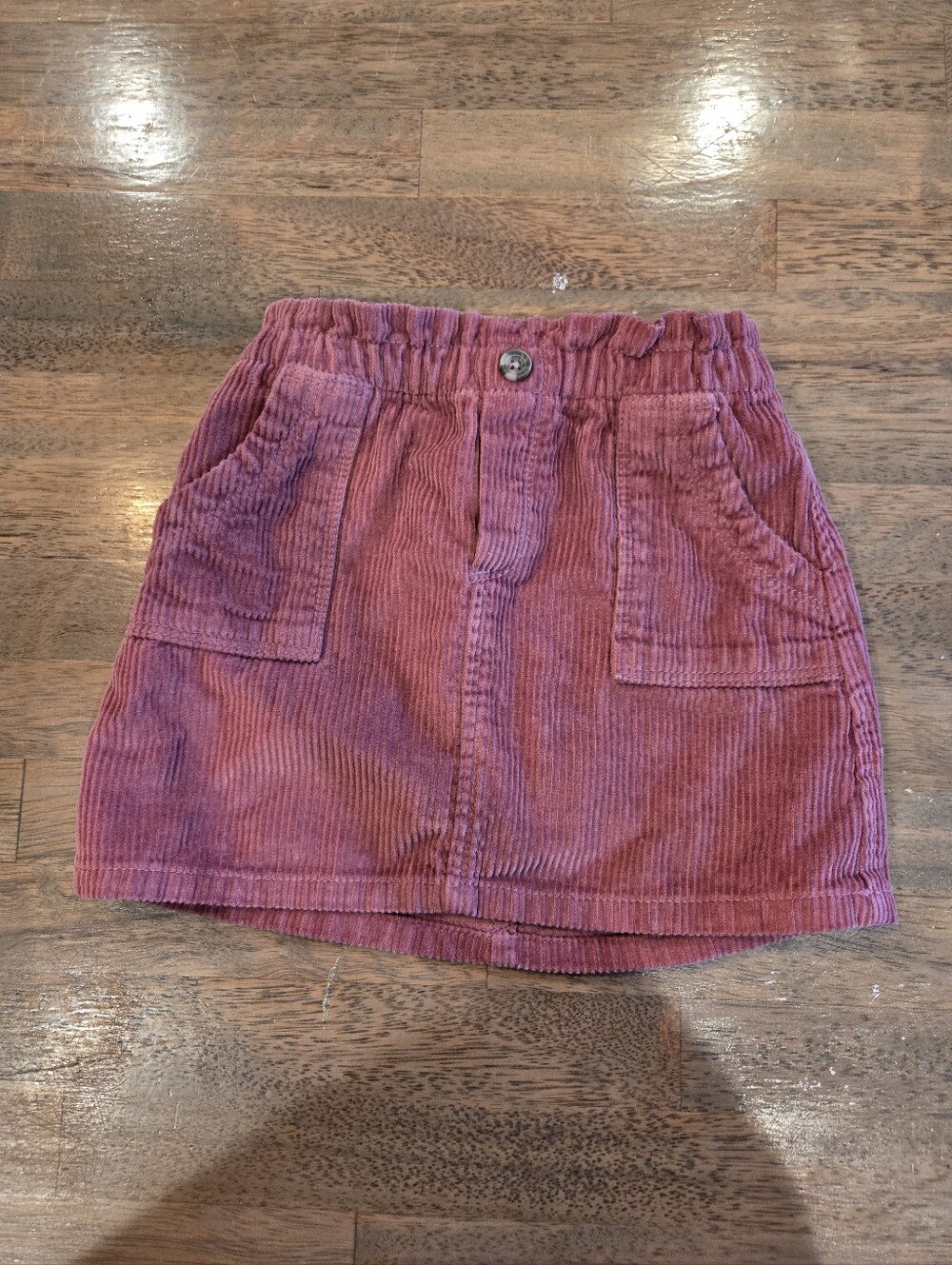 Toddler Girl Corduroy Pocket Mini Skirt in Dusty Rose